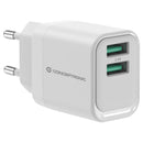 CONCEPTRONIC CARREGADOR 2XUSB 2.4A 12W WHITE