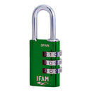 CADEADO COL COMBI30 VERDE 30MM. AÇO Ø5MM. COM COMBINAÇÃO IFAM