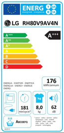 MÁQUINA SECAR ROUPA LG RH80V9AV4N 8KG