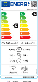 MÁQUINA DE LAVAR E SECAR ROUPA LG F4DR5011S6W 10/6KG