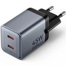 CARGADOR DE PARED GAN VENTION FCDH0-EU 2XUSB TIPO-C 45W