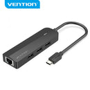 Vention TGOBB hub de interface USB Type-C 480 Mbit/s Preto
