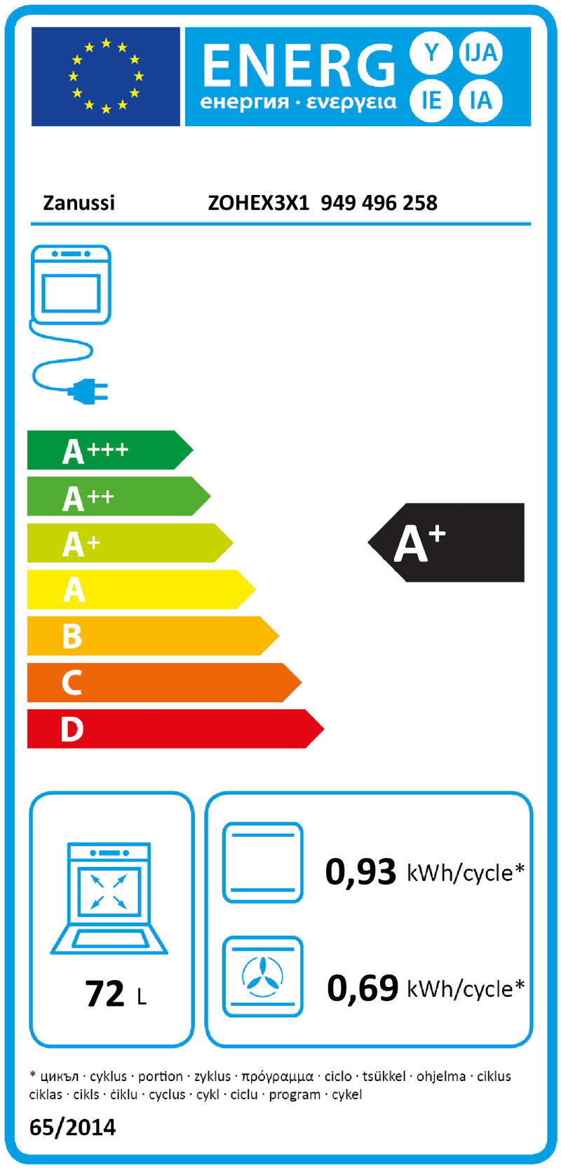 FORNO ZANUSSI AQUAC-ZOHEX3X1