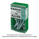 CAIXA S 10 UNID. PARAFUSO ROSCA CHAPA CR AUTOT. 4,8X32MM FADIX