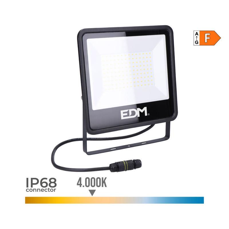 PROJETOR LED 100W 8200LM 4000K LUZ DIA BLACK SERIES 24,6X22,8X2,9