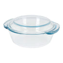ASSADEIRA DE VIDRO REDONDA COM TAMPA 1,5L Ø23,4 X 10CM