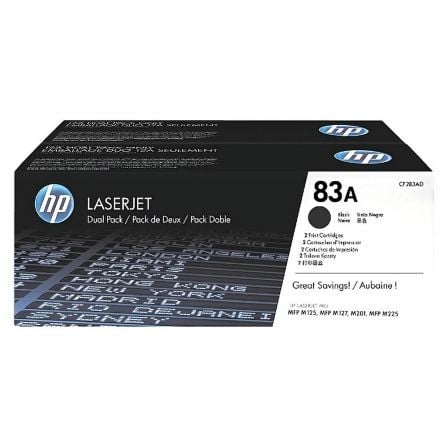 HP Conjunto duplo de toner LaserJet original 83A Preto