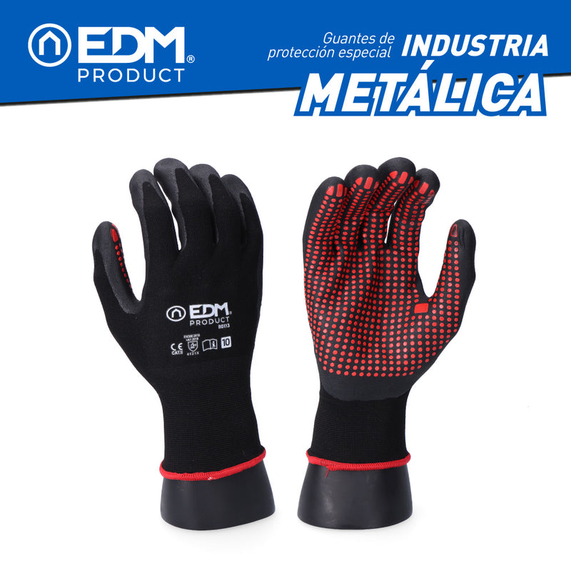 LUVAS INDÚSTRIA METALÚRGICA NYLON/LYCRA REVESTIDO DE NITRILO TAMA