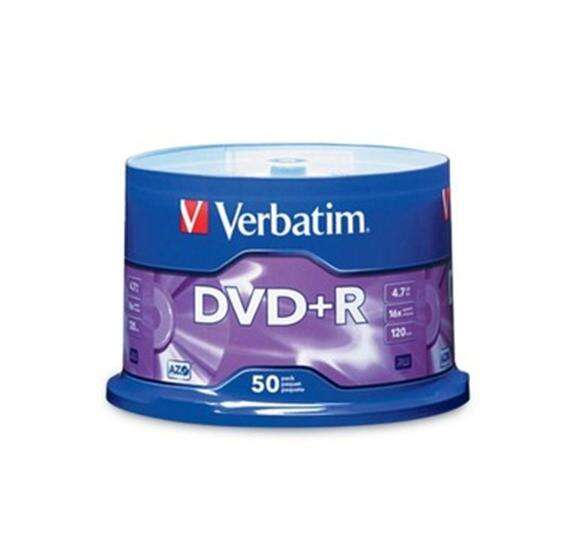 VERBATIM DVD+R 16X 4.7GB 120MIN MATT SILVER BOBINE (CAKE) PACK 50