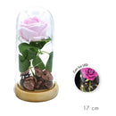 ROSA ETERNA ARTIFICIAL COM LED EM CÚPULA DE VIDRO, COR DE ROSA, 1
