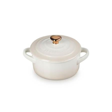 LE CREUSET - MINI COCOTTE 10CM MERENGUE, C/ POMO DOURADO 81901107