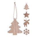 ENFEITES DE NATAL DE MADEIRA 10CM CORES/MODELOS SORTIDOS