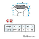CHURRASQUEIRA DE MESA REDONDA COM GRELHA ZINCO Ø30X28CM IMEX EL Z