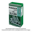 CAIXA S 15 UNID. PARAFUSO ROSCA CHAPA CR AUTOT. 3,5X25MM FADIX