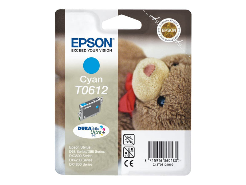 Epson Teddybear Tinteiro Cyan T0612 Tinta DURABrite Ultra