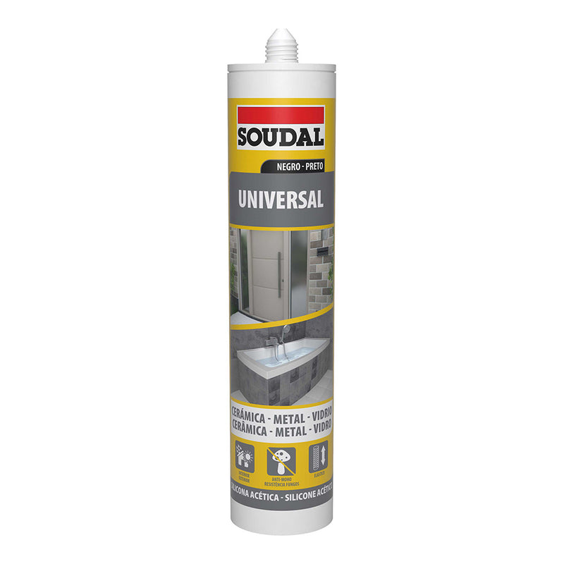 SILICONE UNIVERSAL PRETO 280ML 115926 SOUDAL