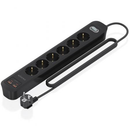 REGLETA CON INTERRUPTOR AISENS ASPS-2A2C17-BK 6 TOMAS DE CORRIENT
