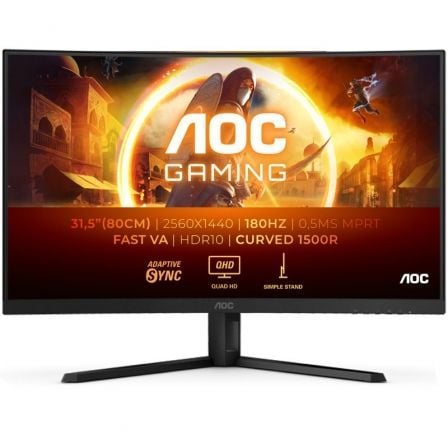 AOC MONITOR VA 32" (31.5") 16:9 QHD CURVO 1MS 180HZ HDMI DP CQ32G