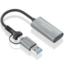 CONVERSOR HDMI AISENS A109-0913 USB + USB TIPO-C 3.1 MACHO - HDMI