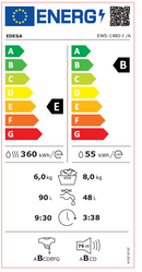 MÁQUINA DE LAVAR E SECAR ROUPA DE ENCASTRE EDESA - EWS-1480-I /A