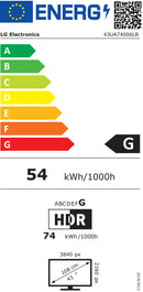 TV 43 LED LG 43UA74006LB 4K SMART TV