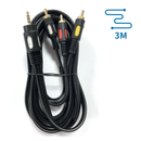 CABO DE ÁUDIO 3,5 MACHO PARA -3RCA 3M PRETO