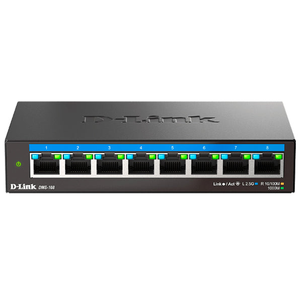 D-Link DMS-108 Não-gerido 2.5G Ethernet (100/1000/2500) Preto