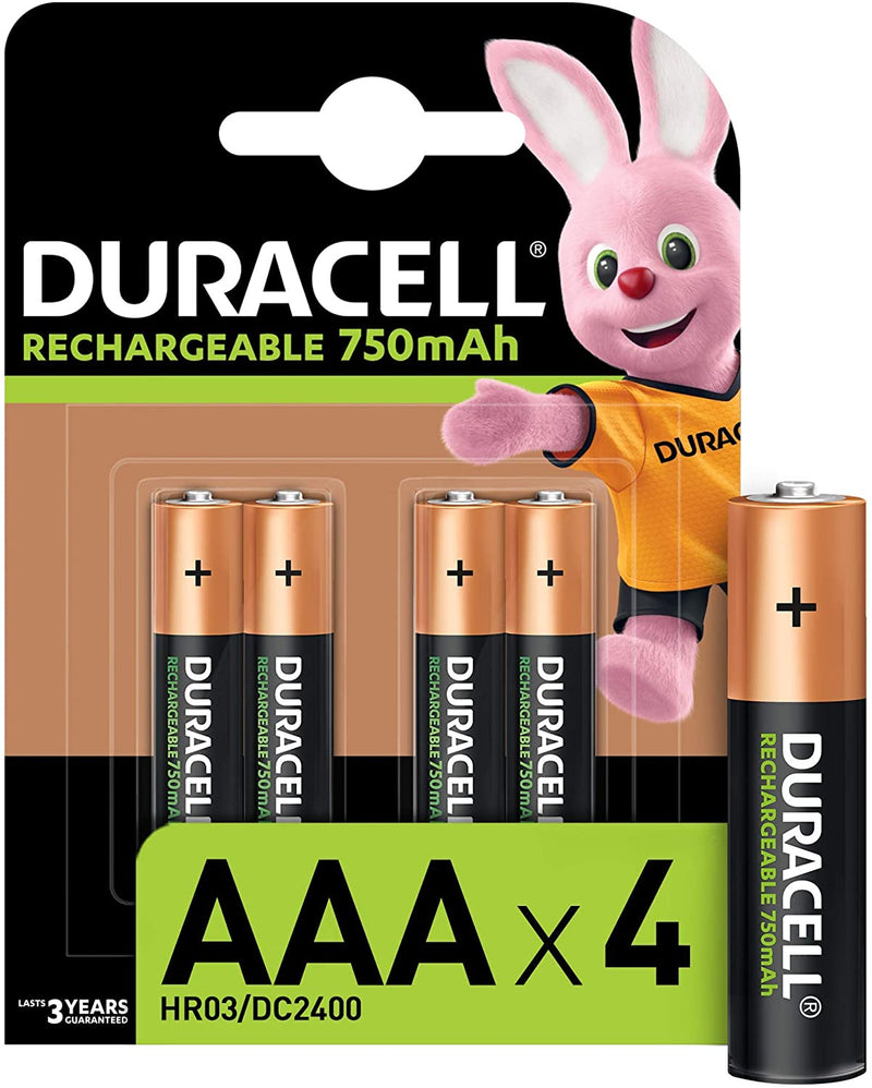 Duracell AAA (4pcs) Bateria recarregável Hidreto metálico de níqu
