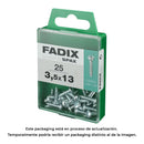 CAIXA M 25 UNID. PARAFUSO ROSCA CHAPA CR ZINCO 3,5X13MM FADIX