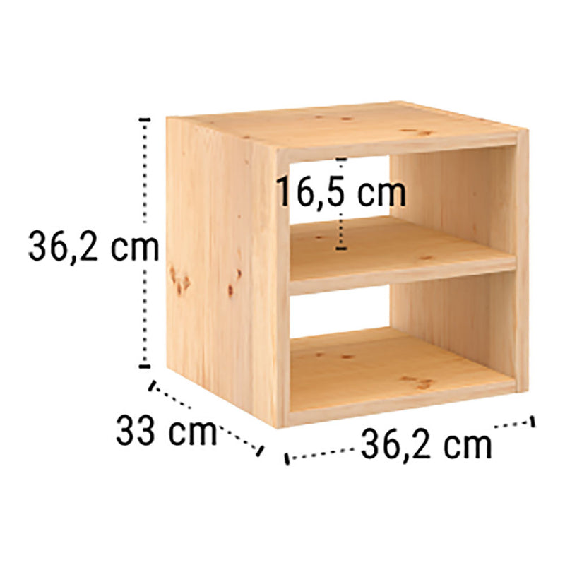 ESTANTE MODULAR 1 CUBO + PRATELEIRA INTERMÉDIA DINAMIC PINHO MACI