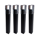 CONJUNTO DE 4 PERNAS BASE PT25 40X30X255MM SEM RODA, PRETO 96404