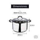 PANELA Ø28X16,5CM 9,5L INOX COM TAMPA FOODIES BGMP-1506-BK MASTER