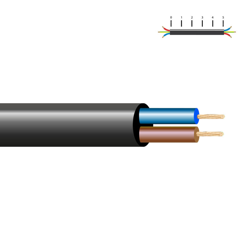 CABO ACRÍLICO 2X1,5MM PRETO EURO/M