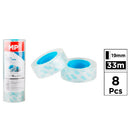 FITA ADESIVA TRANSPARENTE CRISTALINA, 19 MM X 33 M, 8 UN