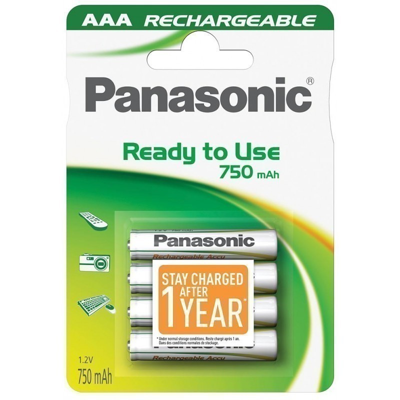 PANASONIC PILHAS RECARREGAVEIS AAA/P03 750MHA BLISTER 4 PI