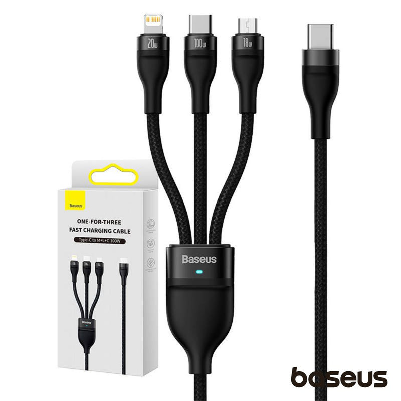 CABO USB-C P MICROUSBUSB-CLIGHTNING MACHO 1.5M 100W