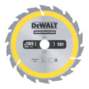DISCO PARA CONSTRUÇÃO Ø165X20MM 18T (AC) DT1933-QZ DEWALT