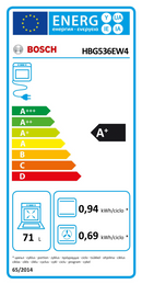 FORNO BOSCH HBG536EW4( MULTIFUNÇÕES  - 71 LITROS - 8 P )