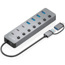 HUB USB TIPO-C + USB 3.1 AISENS ASUC-8P043-GR 4XUSB 3XUSB TIPO-C