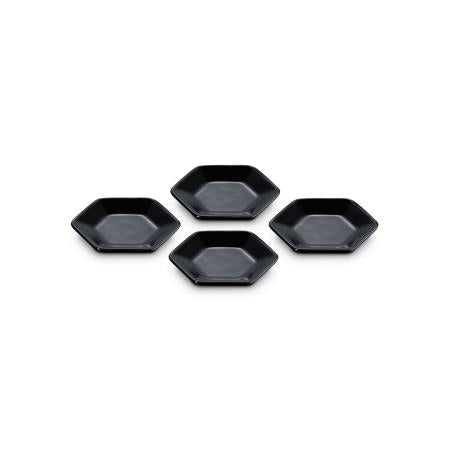 LE CREUSET - SET 4 PRATOS 9,5CM HEXAGON, NEGRO ONIX 6925995140003