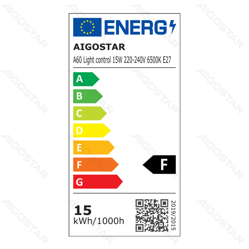 LÂMPADA LED DE INDUÇÃO SENSÍVEL À LUZ A60 E27 15W 6500K