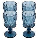 TAÇA DE VIDRO COM RELEVO MODELO AQUA, 250 ML, 4 UN.