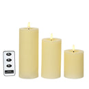 VELA DE CERA LED, COR BEGE, ACABAMENTO RÚSTICO, Ø7CM COM DIFERENT