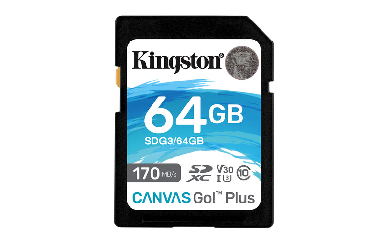 SD KINGSTON 64GB SDXC CANVAS GO PLUS 170R C10 UHS-I U3 V30