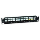 EQUIP 12PORT KEYSTONE SHIELDED PATCH PANEL BLACK 10"