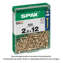 CAIXA 100 UNID. PARAFUSO MADEIRA SPAX CABEZA PLANA YELLOX 2,5X12M