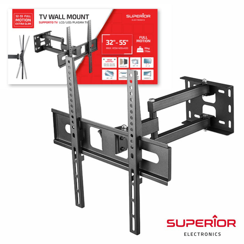 SUPORTE LCDLED 3255" C 2 BRAÇOS SLIM VESA 400400 35KG