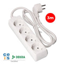 BASE MÚLTIPLA 4 TOMADAS T/TL 10/16A TIPO F 3M. 3X1,5MM