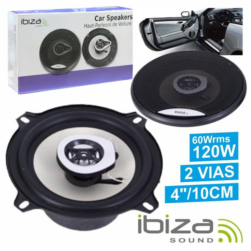 CONJUNTO 2 COLUNAS AUTO 2 VIAS 120W 4" IBIZA