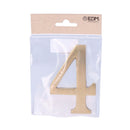 NUMERO 4 LATÃO POLIDO 10CM FIXAÇÃO INVISIVEL EDM